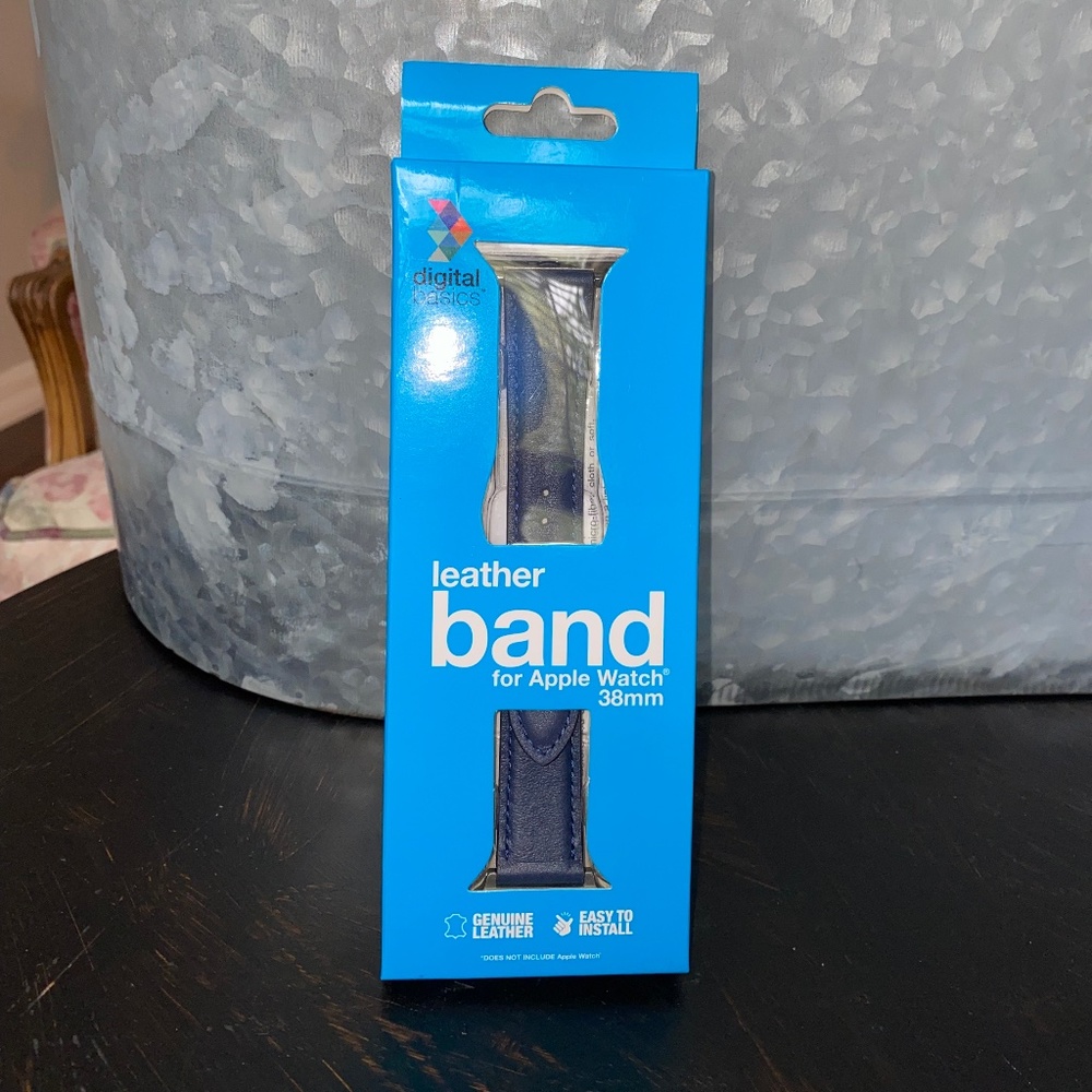 Apple Watch Navy Blue Leather Band